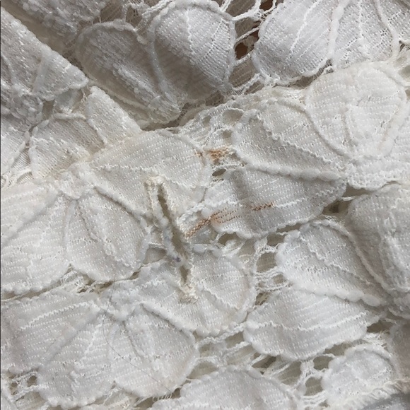Vintage Becky white lace top vest pockets collar M - Picture 10 of 13